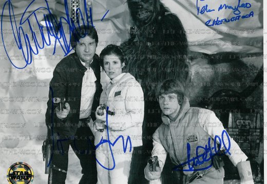 Harrison Ford, Mark Hamill, Peter Mayhew and Carrie Fisher
